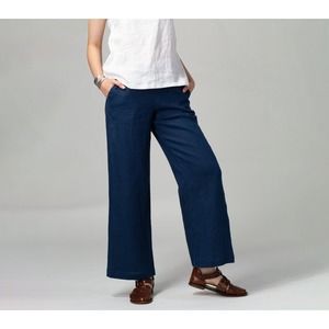1. State Navy Wide-Leg Cropped Pants
